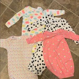 4 baby girl sleep gowns